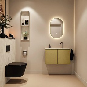 Mondiaz Ture DLux toiletmeubel 80cm oro met wastafel ostra midden met kraangat