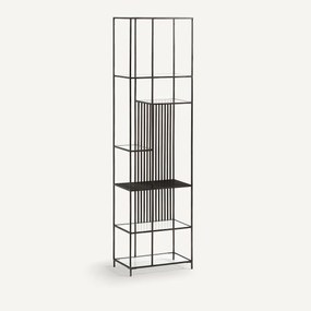 Boekenrek in staal en glas, Rectiligne