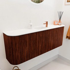 Mondiaz Joya 115cm toiletmeubel ronding links/rechts ruby met wastafel faye midden 1 kraangat talc