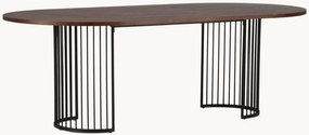 Ovale eettafel Hamneskär met houten tafelblad, 220 x 110 cm