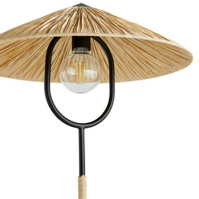 Staande lamp in ijzermetaal en raffia, Mr Tanguy