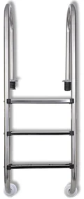 vidaXL Zwembadladder met 3 sporten 120 cm roestvrij staal 304