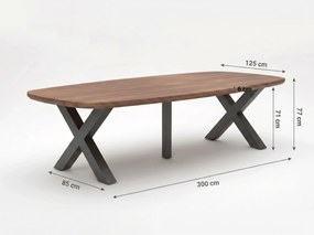 Dining Tuintafel rechthoekig 300 x 100 cm antracite Grijs Falcon/Cardiff