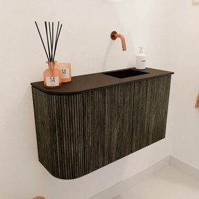 Mondiaz Joya 70cm toiletmeubel ronding links shadow met wastafel faye rechts zonder kraangat urban