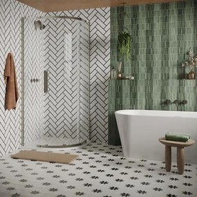 Crosswater Asura Kwartronde Douchedeur - 8mm - 80x80cm - geborsteld RVS AUQSVC0800