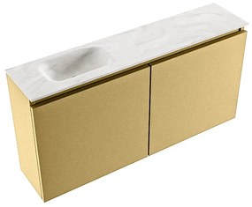 Mondiaz Ture DLux toiletmeubel 100cm oro met wastafel ostra links met kraangat