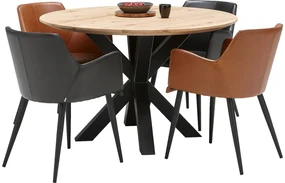 Goossens Eettafel Stef, Rond 110 x 110 cm