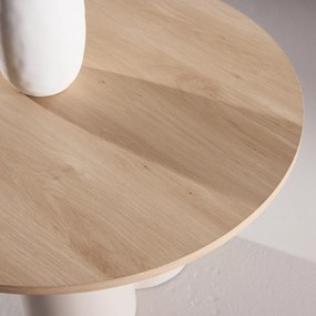 Salontafel Met Cilindervormige Poten Whitewash - 80 X 80cm.