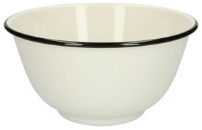 Schaal, emaille, zwart/wit,Ø 21,5 cm