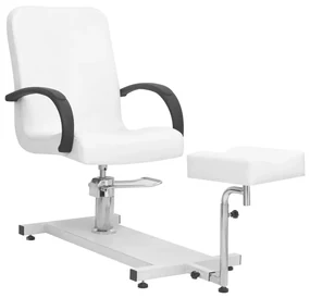 vidaXL Salonstoel met voetenbankje 127x60x98 cm kunstleer wit