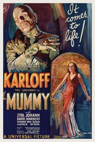 Kunstreproductie The Mummy (Vintage Cinema / Retro Movie Theatre Poster / Horror & Sci-Fi), (26.7 x 40 cm)