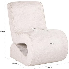 Richmond Interiors Frankie Design Fauteuil Ronde Vormen Creme Wit