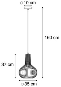Design hanglamp zwart - Wire Bake Design E27 bol / globe / rond Binnenverlichting Lamp