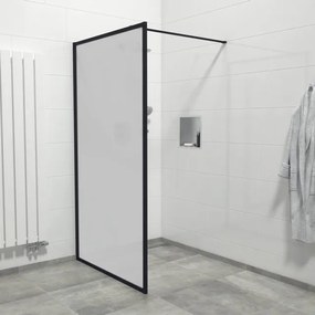 Saniclass Bellini Inloopdouche - 140x200cm - veiligheidsglas - mat glas - mat zwarte lijst rondom - anti kalk Mirrors-140B/NFF/F