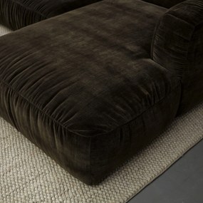 Bruine Hoekbank Met Chaise Longue Rechts