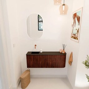 Mondiaz Joya 110cm toiletmeubel ronding rechts ruby met wastafel faye links zonder kraangat urban