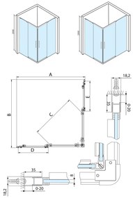 Polysan Altis douchecabine 80x80cm chroom