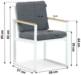 Tuinstoel Aluminium Wit Lifestyle Garden Furniture Faro