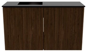 Mondiaz Joya 70cm toiletmeubel walnut met wastafel faye links 1 kraangat urban