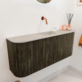 Mondiaz Joya DLux 105cm toiletmeubel ronding links/rechts shadow met wastafel faye midden zonder kraangat opalo
