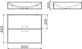 Clou Vale keramische wastafel 50cm zonder kraangaten wit mat