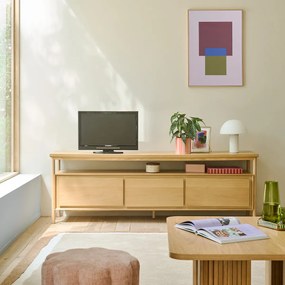 TV-meubel met 3 laden 180 cm, eikenfineer, Elina