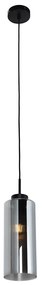Art Deco hanglamp zwart met smoke glas - Laura