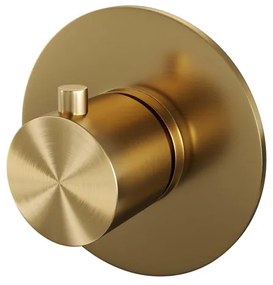 Brauer Gold Edition inbouwthermostaat - met inbouwdeel - 1 gladde knop - PVD - geborsteld goud 5-GG-018RR