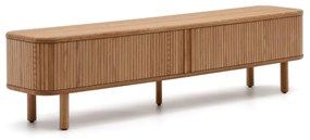 Kave Home Mailen Houten Tv-meubel Met Latjes Schuifdeuren 200 Cm Naturel - 200x40x50cm.