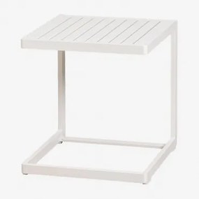 Vierkante Bijzettafel Voor Tuin 40x40 Cm Van Aluminium Dulem Gardenia Wit - Sklum
