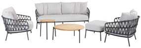 4 Seasons Outdoor Calpi loungeset met Yoga tafels  Tuinbank    antraciet weerbestendig