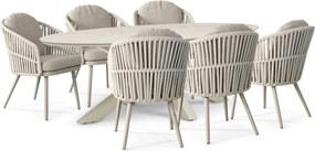 Tuinset 6 personen 240 cm Rope Zand/Beige Santika Furniture Santika