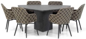 Tuinset 6 personen 170 cm Wicker Zwart Lifestyle Garden Furniture Crossway/Graniet