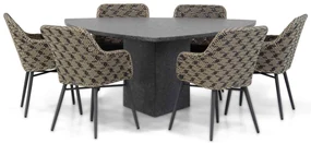 Tuinset 6 personen 170 cm Wicker Zwart Lifestyle Garden Furniture Crossway/Graniet