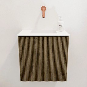 Mondiaz Joya 40cm toiletmeubel dusk met wastafel faye midden zonder kraangat talc