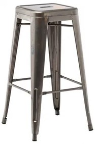 Stapelbare Hoge Krukken Set Van 2 In Staal Lix ↑75 Cm & Geborsteld Grijs - Sklum