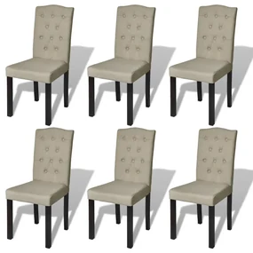vidaXL Eetkamerstoelen 6 st stof camel