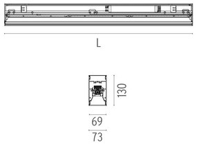 Flos Architectural In-Finity 70 Suspension Up&amp;Down Micro-Prismatic Diffuser Emergency Module AN N70UEM4U30B Wit