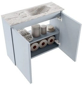 Mondiaz Ture DLux toiletmeubel 60cm clay met wastafel glace rechts met kraangat