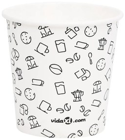 vidaXL 1000 st Koffiebekers 120 ml papier wit en zwart
