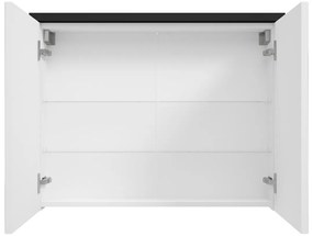 Fontana Basic spiegelkast 80cm met 2 deuren zwart mat