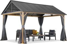 Aluminium paviljoen Teramo met gordijnen 3x5,8 m Garden Point