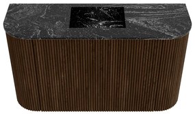 Mondiaz Joya DLux 75cm toiletmeubel ronding links/rechts walnut met wastafel faye midden zonder kraangat lava