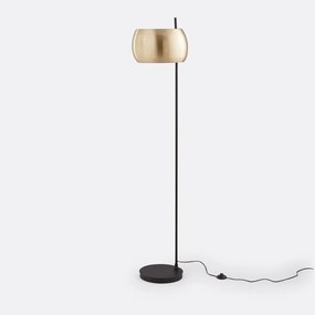 Vloerlamp van zwart ijzer en messing, Elori