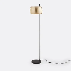 Vloerlamp van zwart ijzer en messing, Elori