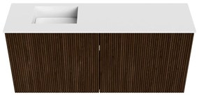 Mondiaz Joya 90cm toiletmeubel walnut met wastafel faye links zonder kraangat talc