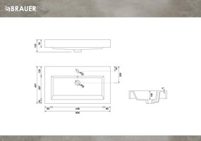 Brauer Solar Thick wastafel mineraalmarmer 80cm met kraangat wit glans