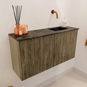 Mondiaz Joya DLux 80cm toiletmeubel dusk met wastafel faye rechts zonder kraangat lava