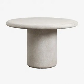 Ronde Eettafel Van Cement Emiria Ø120 Cm & Zand Grijs - Sklum