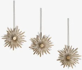 Set Van 3 Kerstversieringen Van Livois-papier Beige – Crème - Sklum